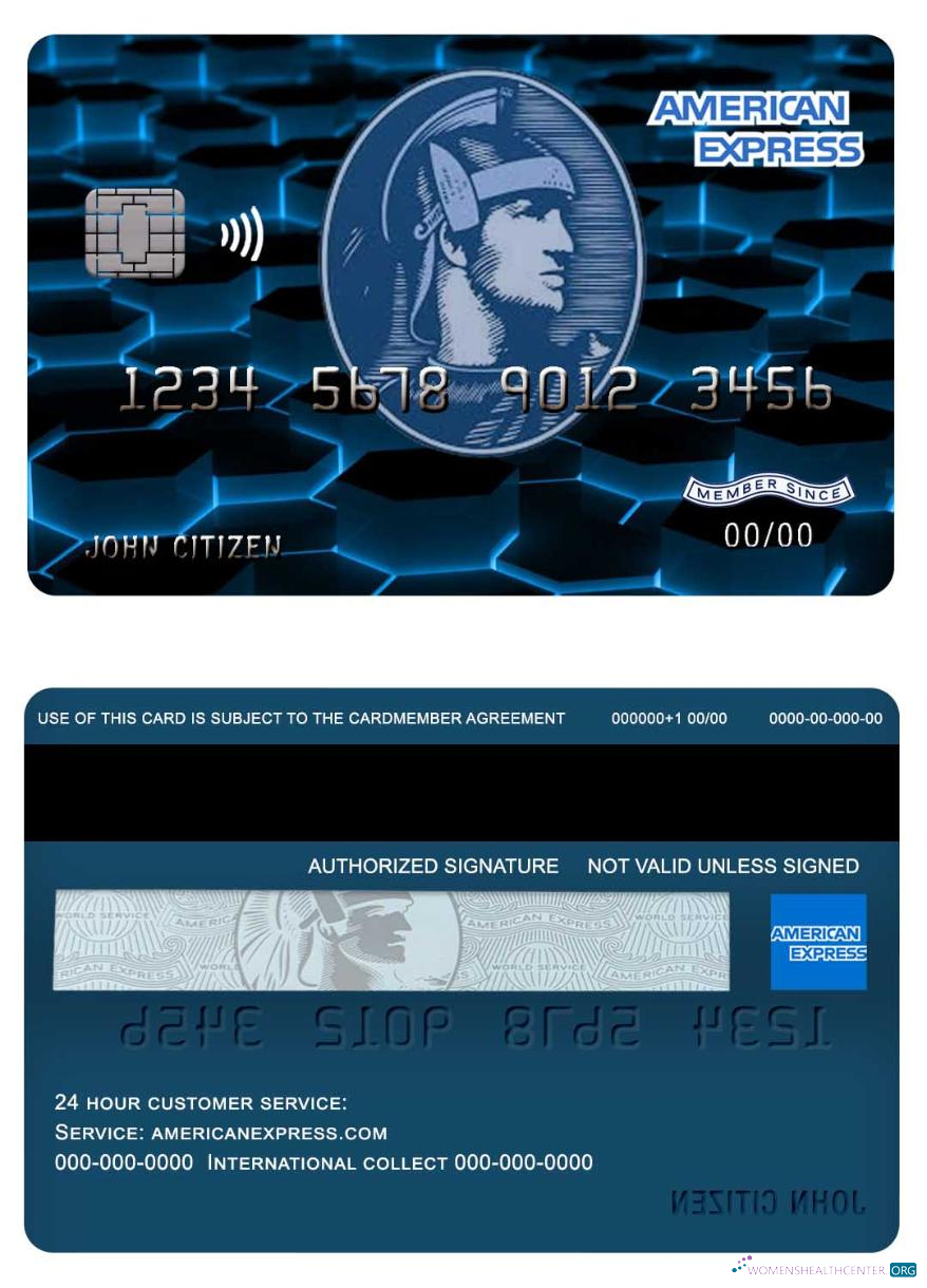 Download USA New York American Express Blue bank credit card Photoshop template